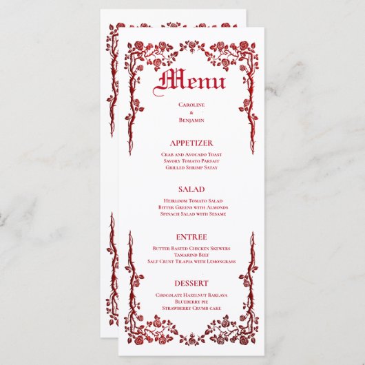 Menu Elegant Halloween Wedding (Voorkant / Achterkant)