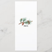 Menu Élégant hiver Pins rustique Mariage de lanterne (Dos)