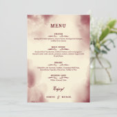 Menu Elegant Ivory and Burgundy Retro Wedding Simple (Debout devant)
