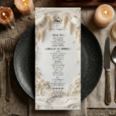 Menu Elegant Ivory Cream Faux Sculpted Fine Art