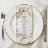 Menu Elegant Ivory Cream Faux Sculpted Fine Art