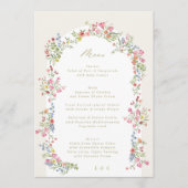 Menu élégant jardin de printemps à arche fleurie 5 x 7 (Devant)