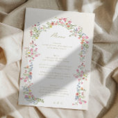 Menu élégant jardin de printemps à arche fleurie 5 x 7