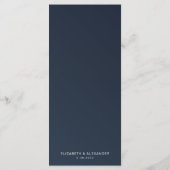 Menu Elégant jaune roses marine bleu aquarelle mariage (Dos)