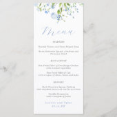Menu Elegant Light Blue Floral Wedding (Voorkant)
