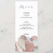 Menu Élégant Magnolia Mariage rose et blanc (Dos)