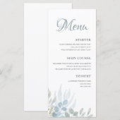 Menu Élégant mariage à l'aquarelle avec feuillage (Devant / Derrière)