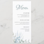 Menu Élégant mariage à l'aquarelle avec feuillage (Devant)