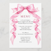 Menu Élégant Mariage à mâchoire douce rose (Devant)