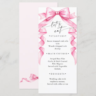 Menu Élégant Mariage à mâchoire douce rose