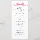 Menu Élégant Mariage à mâchoire douce rose (Devant)