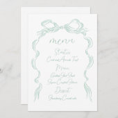 Menu Élégant Mariage à mâchoire vert clair (Devant / Derrière)