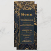 Menu Elégant Mariage Art Déco Peacocks (Devant / Derrière)