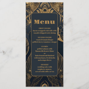 Menu Elégant Mariage Art Déco Peacocks