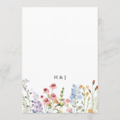 Menu Élégant Mariage aux Fleurs Sauvages Colorées (Dos)