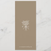 Menu Elégant Mariage Beige Main Tirée Bow & Ribbon (Dos)