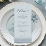 Menu Elégant Mariage Bleu Bleu Bleu Bord De Mer<br><div class="desc">Complétez votre paysage à soupe mariage côtier avec notre Elégant menu Mariage Bleu Bleu Bleu Bleu Côté Côté Côté Mer. Avec son arrière - plan bleu pâle aux rayures moyennes classiques et sa typographie bleu marine raffinée, ce menu s'ajoute à merveille à un thème marin ou balnéaire. Parfaitement équilibré en...</div>