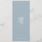 Menu Elégant Mariage Bleu Main Tirée Bow & Ribbon (Dos)