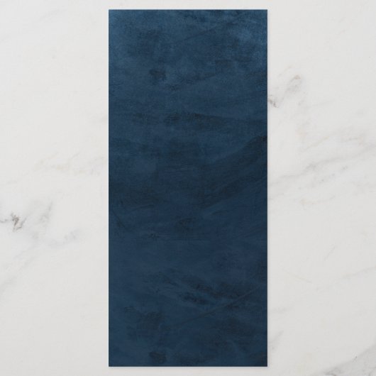 Menu Élégant Mariage bleu marine (Dos)