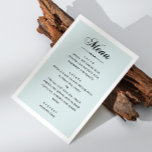Menu Elégant mariage bleu. Script de calligraphie class<br><div class="desc">Menu bleu avec script élégant pour mariage classique traditionnel.</div>