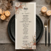 Menu Élégant Mariage Bohème Chic