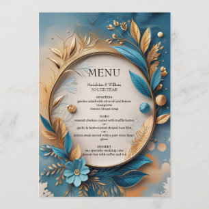 Menu Elégant Mariage Botanique De Luxe Sophistiqué