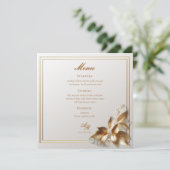 Menu Élégant mariage botanique or (Debout devant)