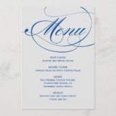 Menu Élégant mariage calligraphié bleu gris (Devant)