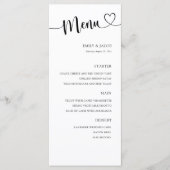Menu Élégant Mariage Calligraphie Noir & Blanc (Devant)