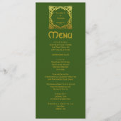 Menu Elégant Mariage celtique Vert Faux Or Celtic noeud (Devant)