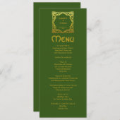 Menu Elégant Mariage celtique Vert Faux Or Celtic noeud (Devant / Derrière)