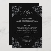 Menu Elégant mariage classique noir et blanc (Devant / Derrière)