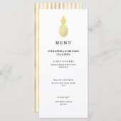 Menu Élégant Mariage d'ananas Gold (Devant / Derrière)