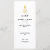 Menu Élégant Mariage d'ananas Gold (Devant)