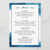 Menu Elégant Mariage d'aquarelle bleu (Devant)