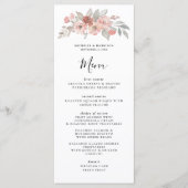 Menu Élégant Mariage d'aquarelle rose pâle (Devant)