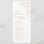 Menu Élégant mariage de automne doré floral dessiné à l (Devant)