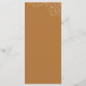 Menu Élégant mariage de automne doré floral dessiné à l (Dos)