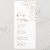 Menu Élégant mariage de automne doré floral dessiné à l (Devant)
