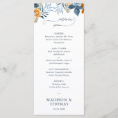 Menu Élégant Mariage de automne rustique en terre cuite (Devant)