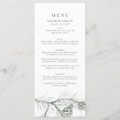 Menu Élégant Mariage de bois de pin rustique (Devant)