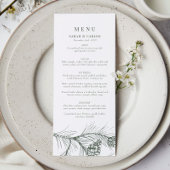 Menu Élégant Mariage de bois de pin rustique