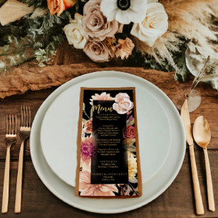 Menu Élégant Mariage de bois en terre cuite de la chute