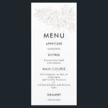 Menu Élégant mariage de coin fleur<br><div class="desc">Flower corner design de mariage élégant. La collection complète est disponible ici https://www.zazzle.com/collections/golden_flower_corner-119974468145342611</div>