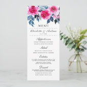 Menu Elégant Mariage de couleur rose (Debout devant)