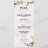 Menu Élégant Mariage de couronne de fleurs séchées (Devant)