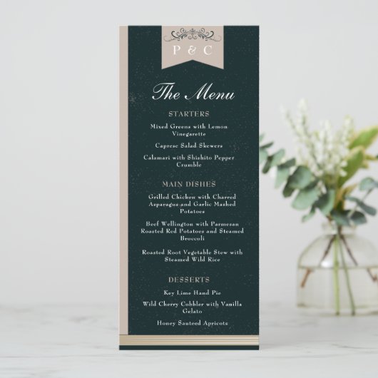 Menu Élégant Mariage de couverture du livre de la bibli (Debout devant)