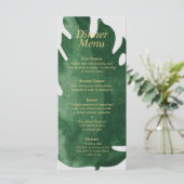 Menu Élégant Mariage de feuille de Monstera verte tropi (Debout devant)