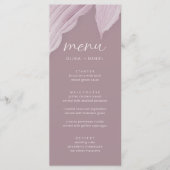 Menu Élégant Mariage de feuille maure minimal (Devant)
