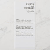 Menu Élégant Mariage de Fleur d'Art Neutre Line (Devant)